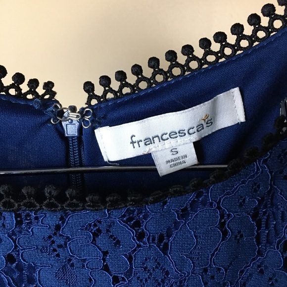 Francesca's Blue Lace Mini Dress SZ Small - Picture 5 of 12